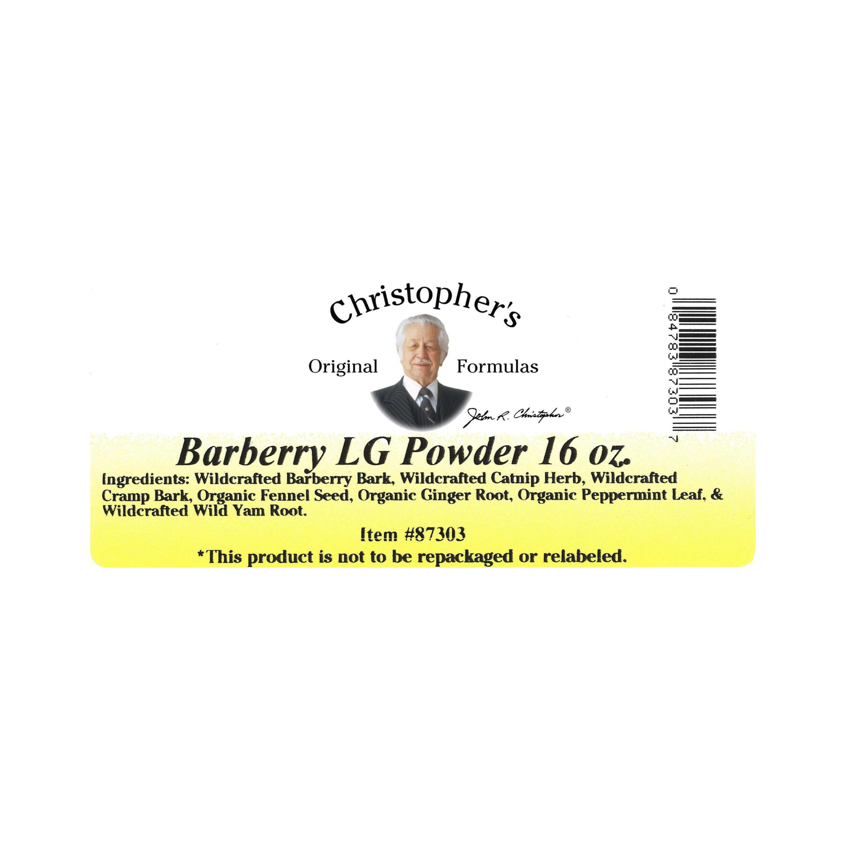 Christopher's Original Formulas, Liver & Gallbladder Formula, Barberry L.G. Bulk 1 Lb Powder