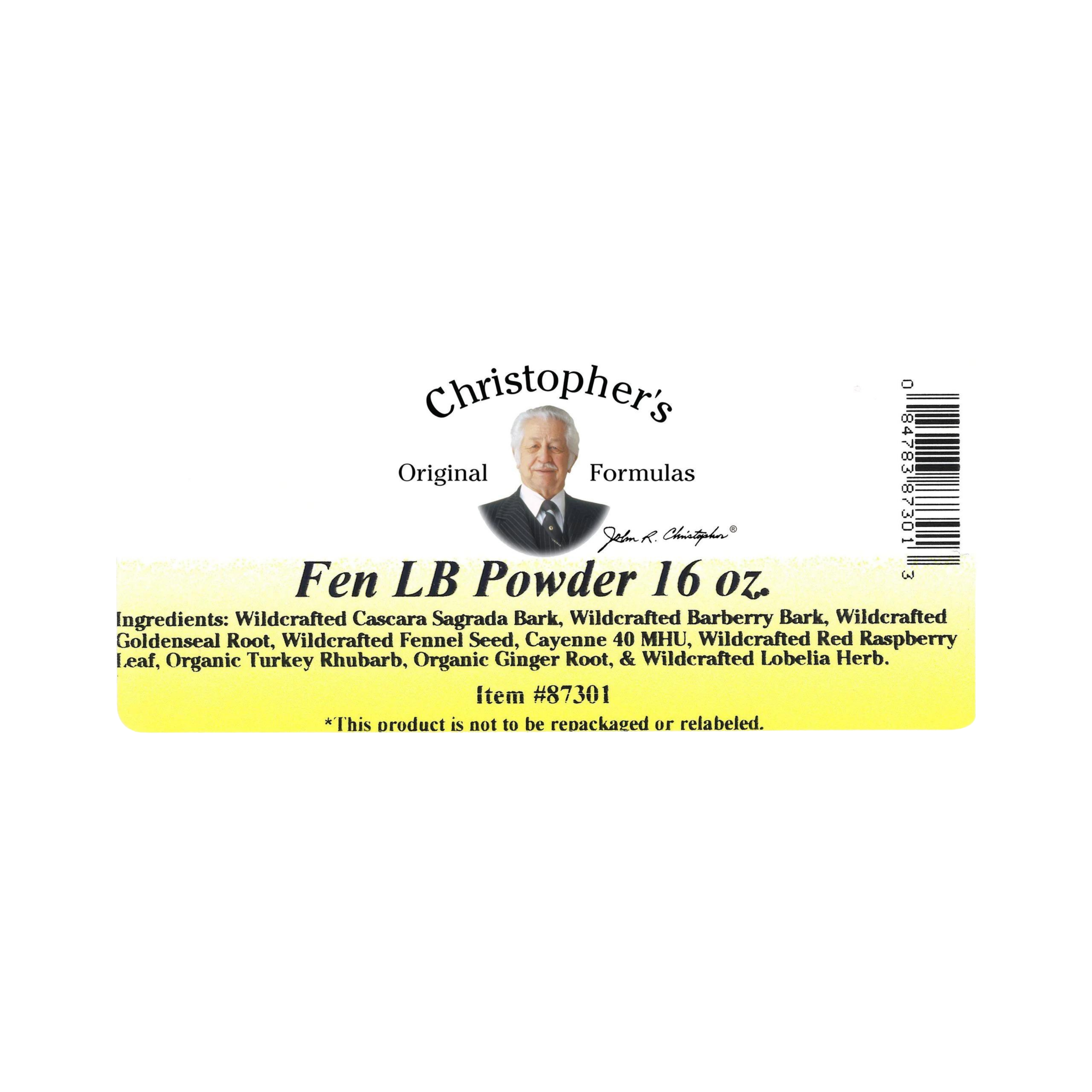 Christopher's Original Formulas, Lower Bowel Formula (Fen L.B.) Bulk 1 Lb Powder