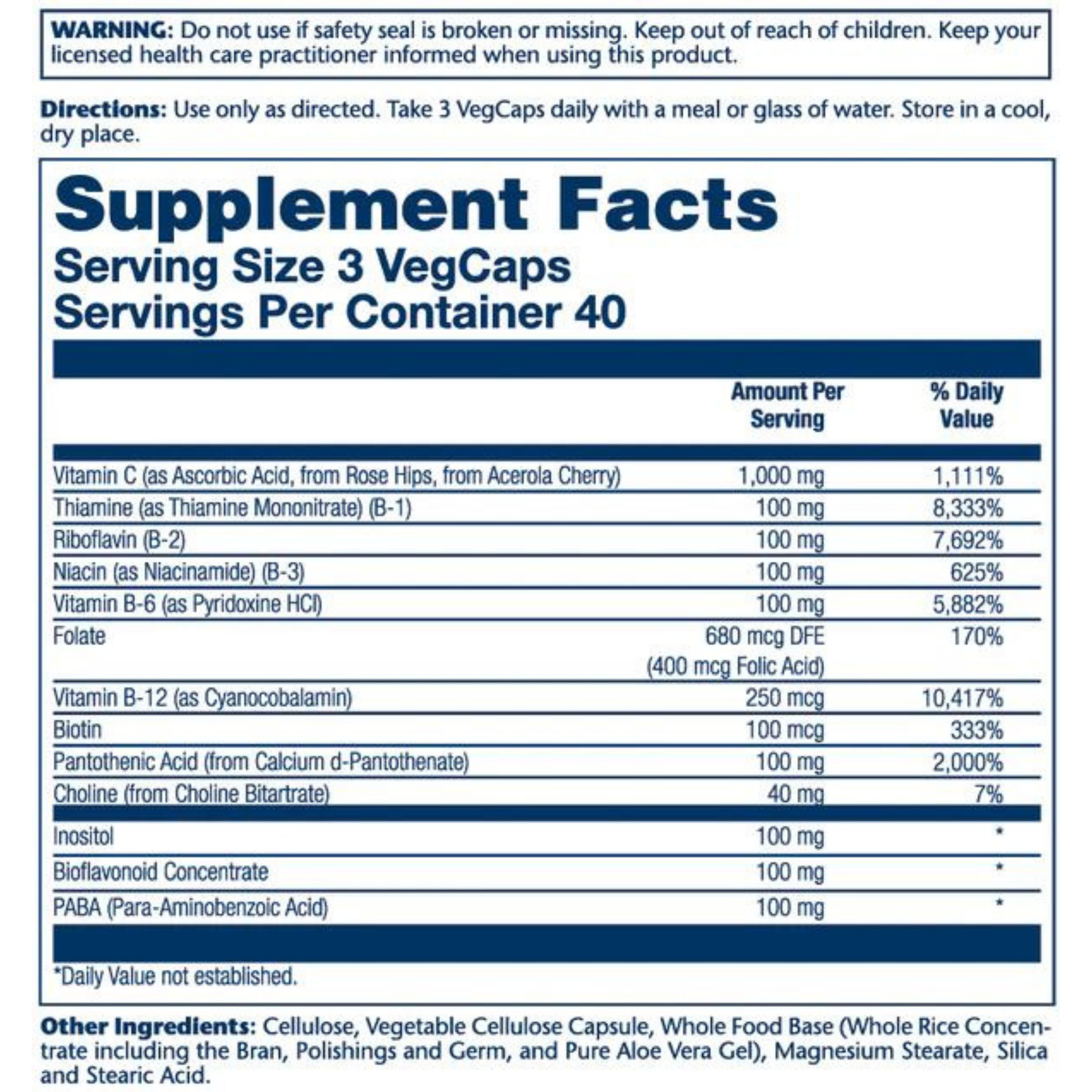 Solaray, Mega Vitamin B-Stress, 120 Capsules