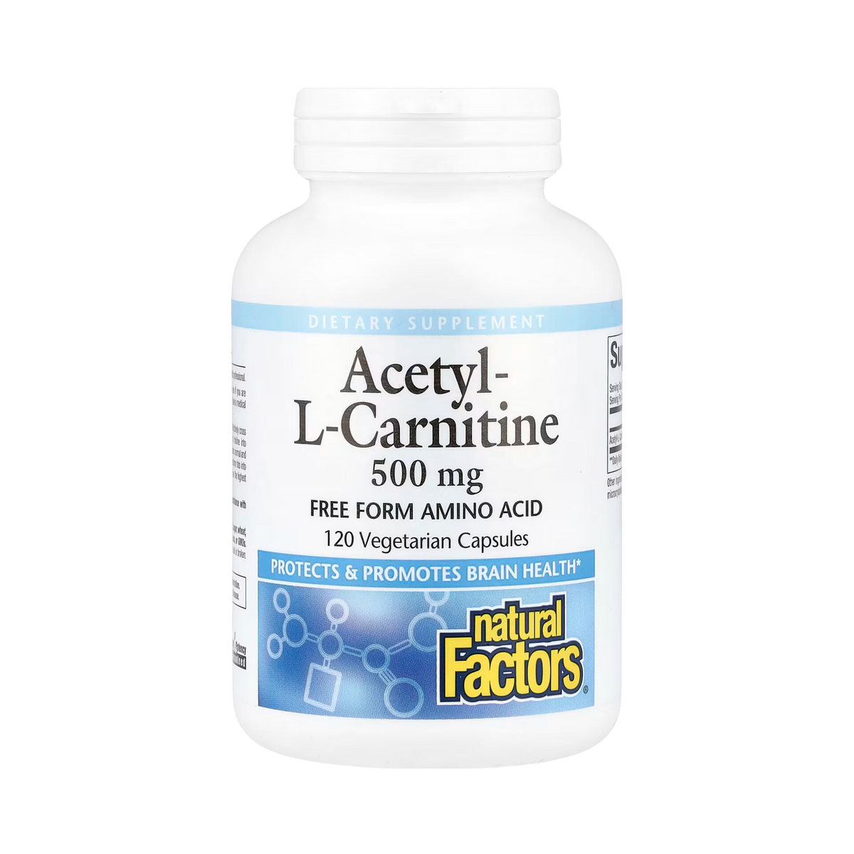 Natural Factors, Acetyl-L-Carnitine, 500 Mg, 120 Vegetarian Capsules