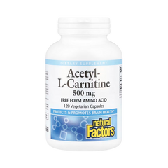 Natural Factors, Acetyl-L-Carnitine, 500 Mg, 120 Vegetarian Capsules