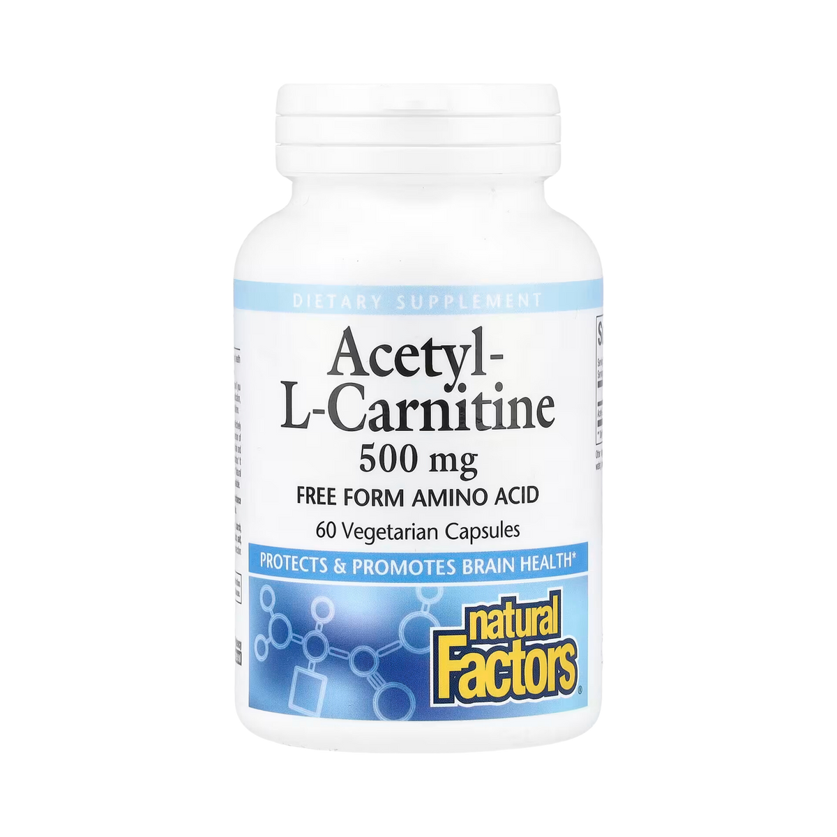 Natural Factors, Acetyl-L-Carnitine, 500 Mg, 60 Vegetarian Capsules