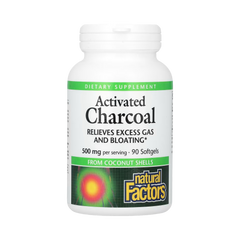 Natural Factors, Activated Charcoal, 500 Mg, 90 Softgels