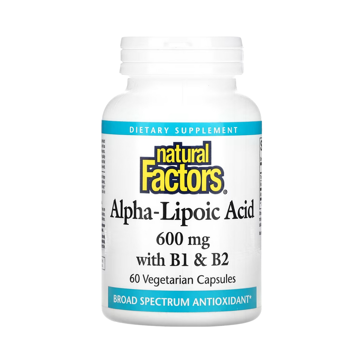 Natural Factors, Alpha-Lipoic Acid with B1 & B2, 600 Mg, 60 Vegetarian Capsules