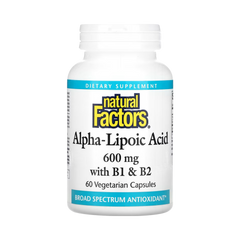 Natural Factors, Alpha-Lipoic Acid with B1 & B2, 600 Mg, 60 Vegetarian Capsules