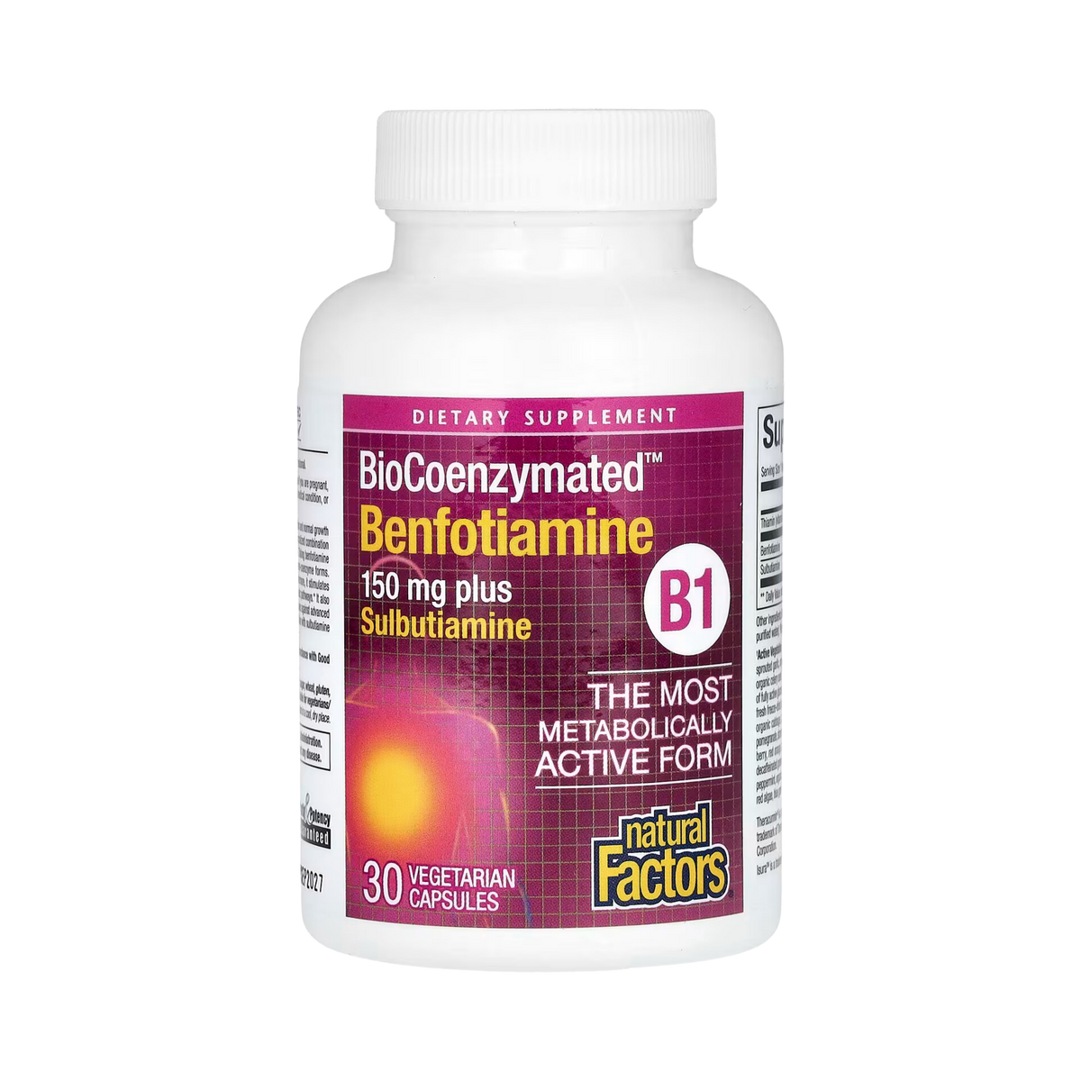 Natural Factors, Benfotiamine Plus Sulbutiamine, 30 Vegetarian Capsules