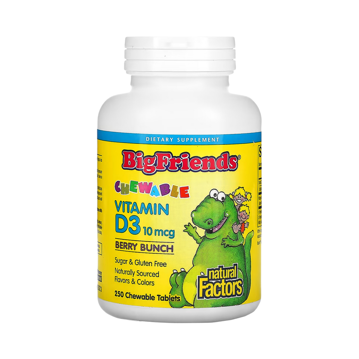 Natural Factors, Big Friends, Chewable Vitamin D3, Berry Bunch, 10 Mcg, 250 Chewable Tablets