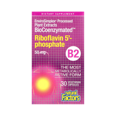 Natural Factors, BioCoenzymated, B2, Riboflavin 5', Phosphate, 50 Mg, 30 Vegetarian Capsules