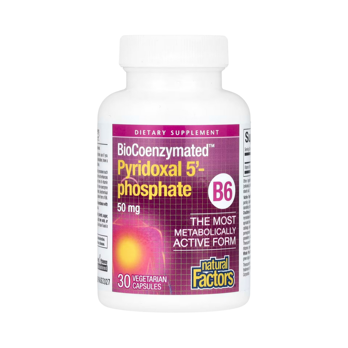 Natural Factors, BioCoenzymated, B6, Pyridoxal 5', Phosphate, 50 Mg, 30 Vegetarian Capsules