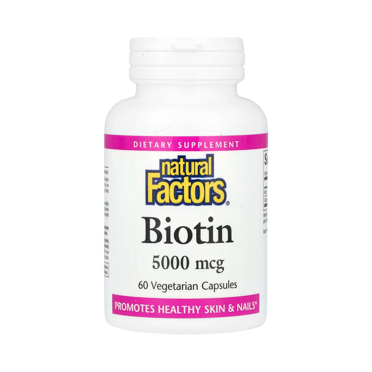 Natural Factors, Biotin, 5,000 Mcg, 60 Vegetarian Capsules