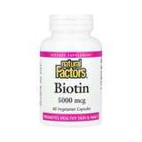 Natural Factors, Biotin, 5,000 Mcg, 60 Vegetarian Capsules