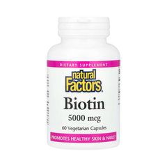 Natural Factors, Biotin, 5,000 Mcg, 60 Vegetarian Capsules