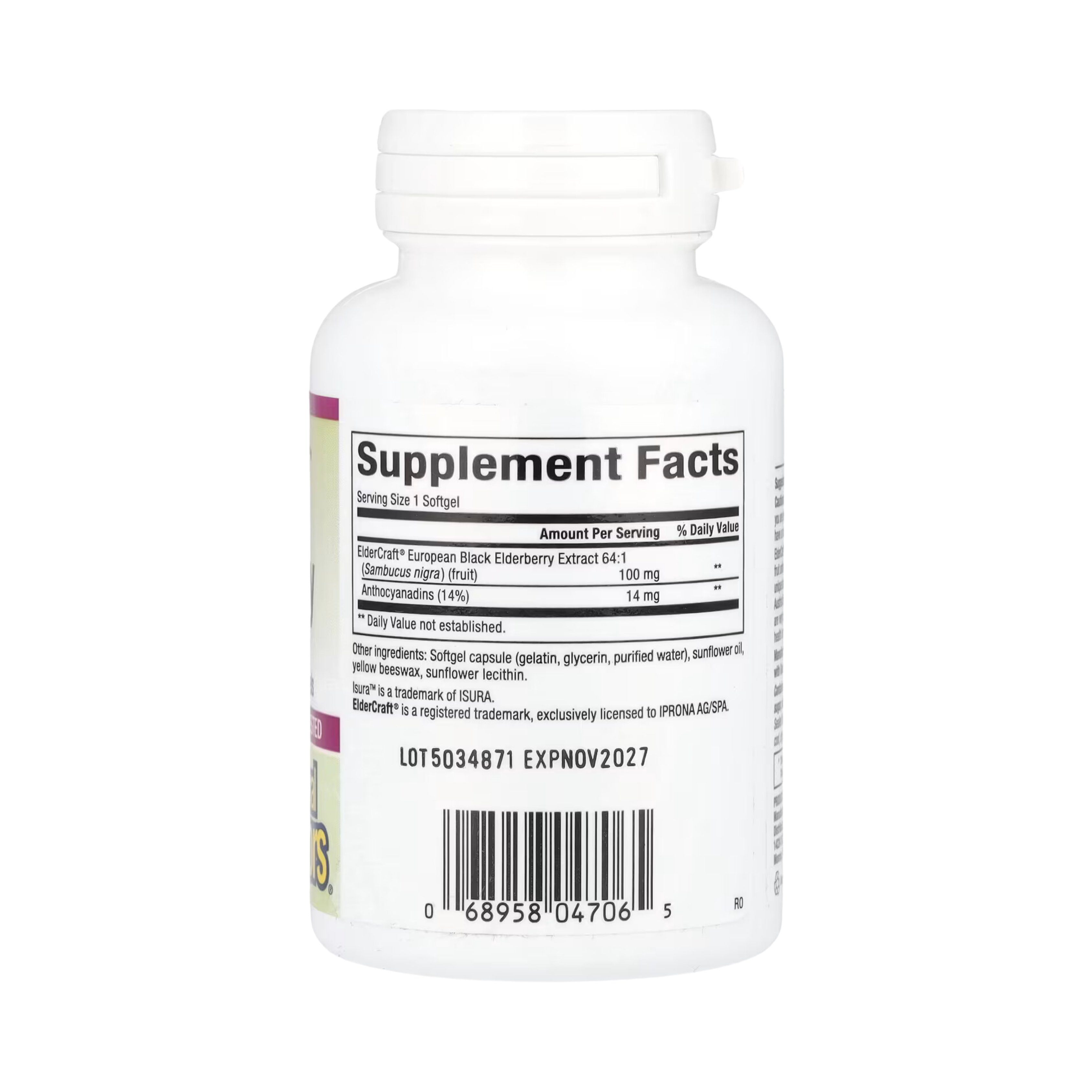 Natural Factors, Black Elderberry, 100 Mg, 60 Fast-Acting Softgels