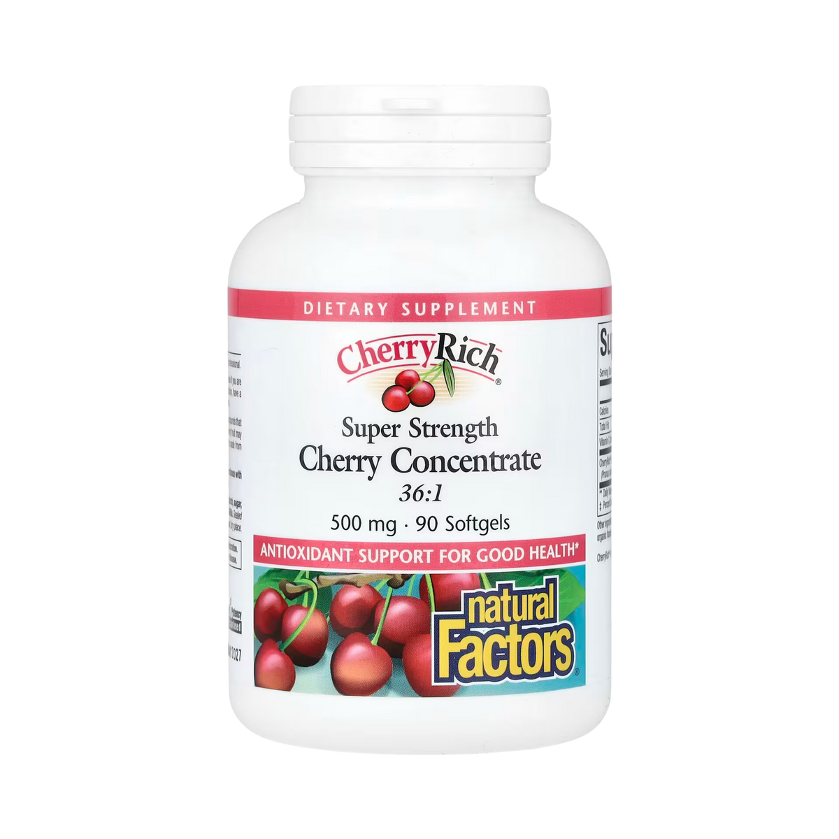 Natural Factors, Cherry Rich, Super Strength Cherry Concentrate, 500 Mg, 90 Softgels