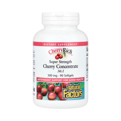 Natural Factors, Cherry Rich, Super Strength Cherry Concentrate, 500 Mg, 90 Softgels