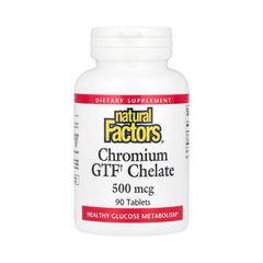 Natural Factors, Chromium GTF Chelate, 500 Mcg, 90 Tablets