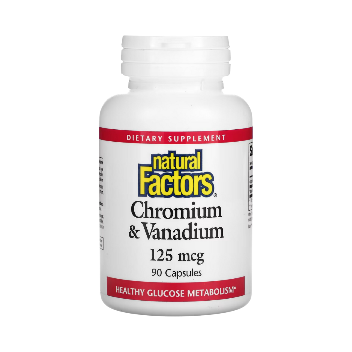 Natural Factors, Chromium & Vanadium, 125 Mcg, 90 Capsules