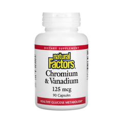 Natural Factors, Chromium & Vanadium, 125 Mcg, 90 Capsules