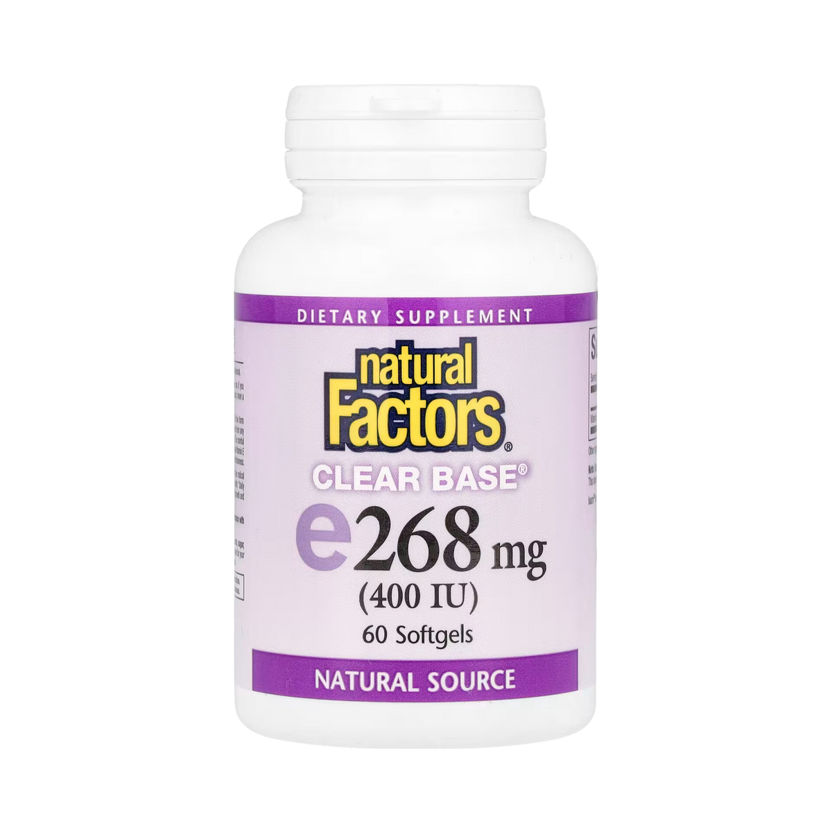 Natural Factors, Clear Base Vitamin E, 268 mg (400 IU), 60 Softgels