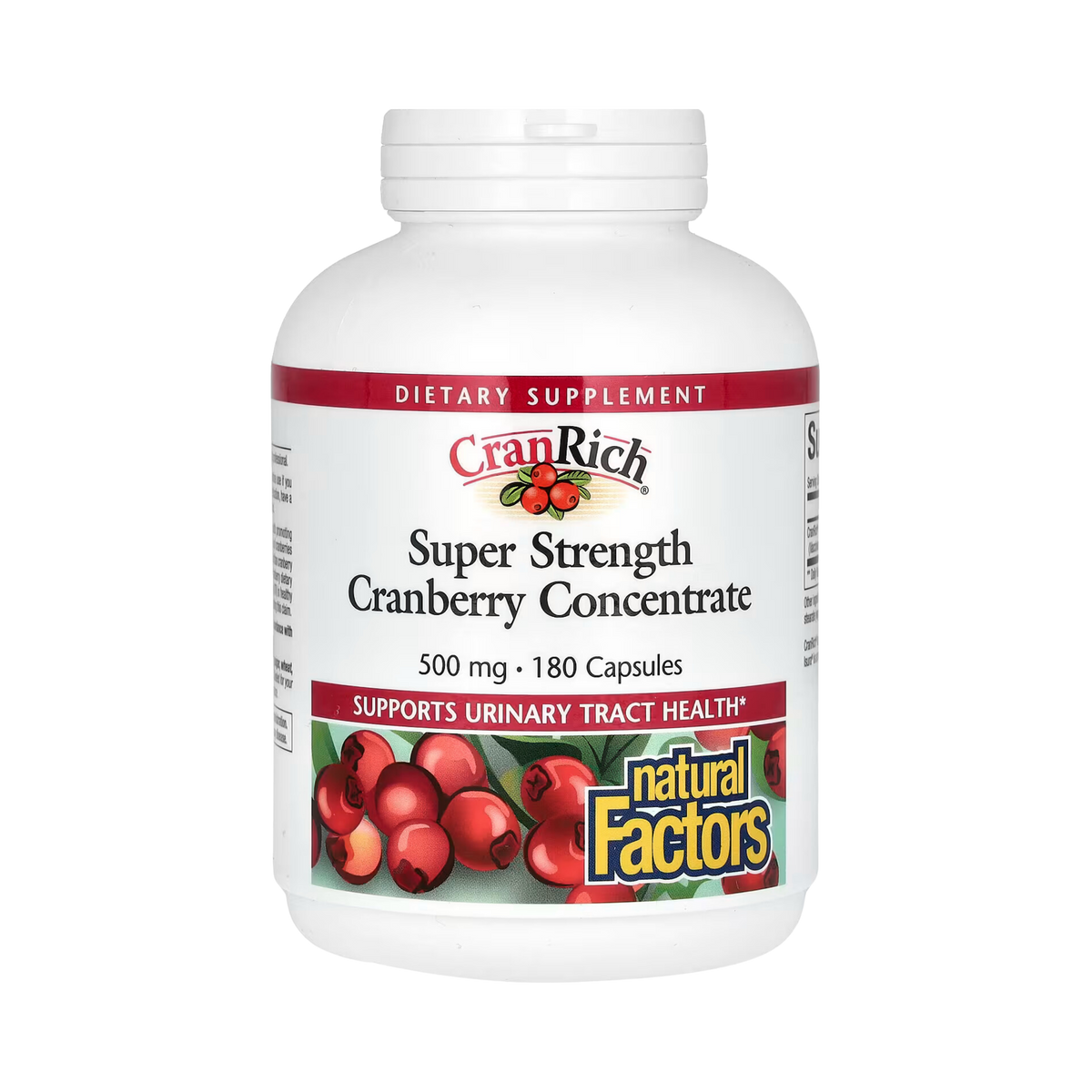 Natural Factors, CranRich, Cranberry Concentrate, Super Strength, 500 Mg, 180 Capsules