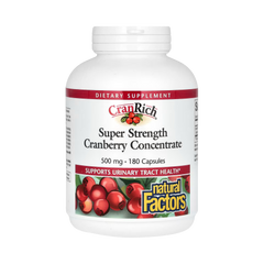 Natural Factors, CranRich, Cranberry Concentrate, Super Strength, 500 Mg, 180 Capsules