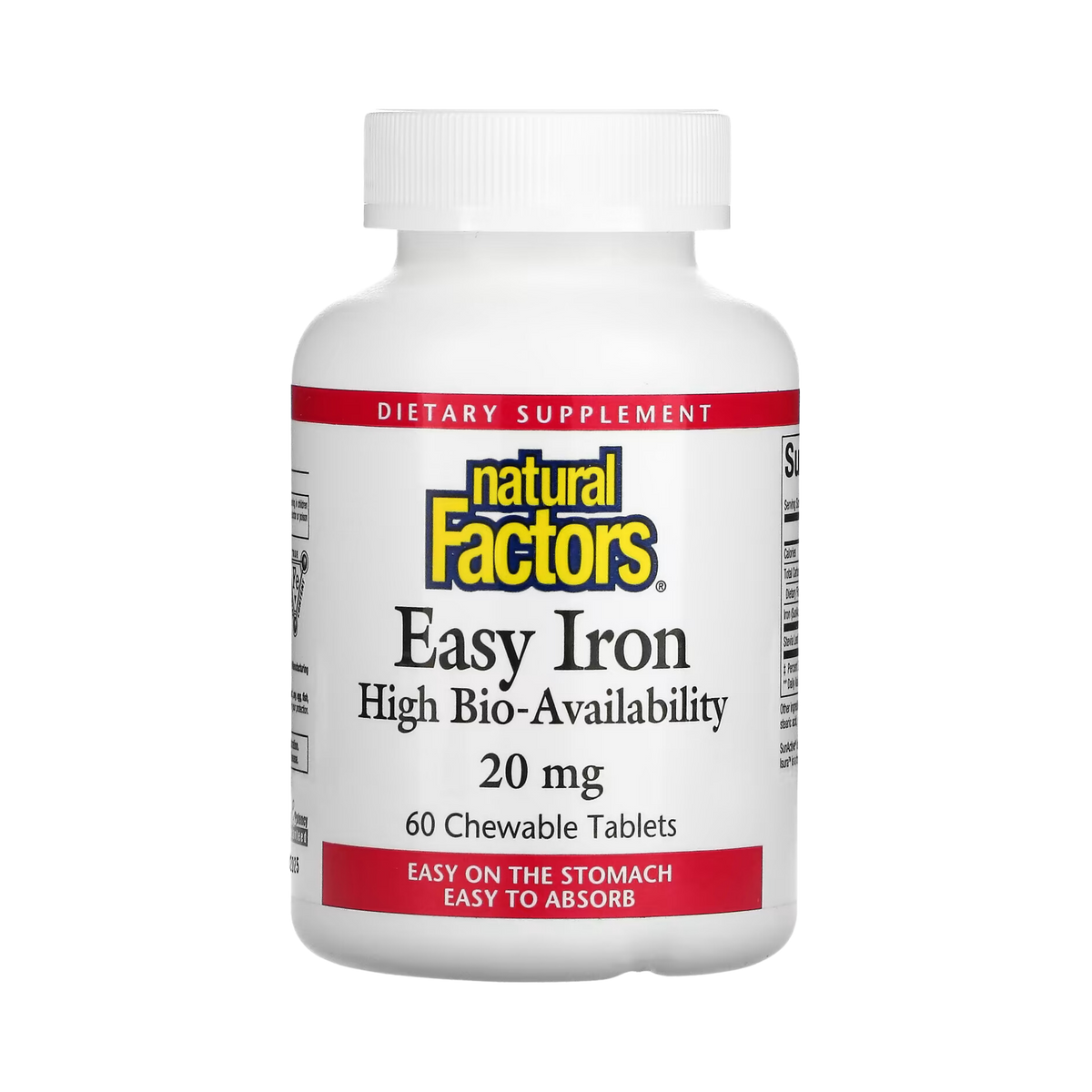 Natural Factors, Easy Iron, 20 Mg, 60 Chewable Tablets