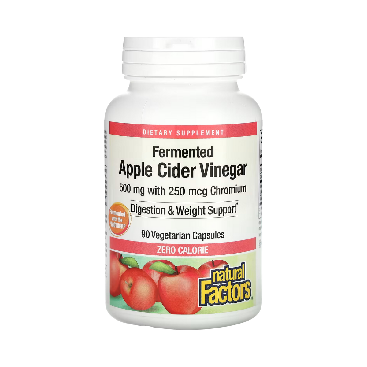 Natural Factors, Fermented Apple Cider Vinegar, 500 Mg, 90 Vegetarian Capsules