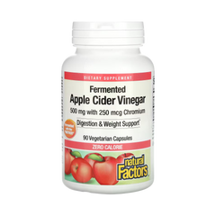 Natural Factors, Fermented Apple Cider Vinegar, 500 Mg, 90 Vegetarian Capsules