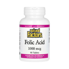 Natural Factors, Folic Acid, 1,000 Mcg, 90 Tablets