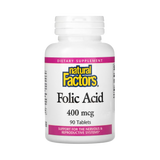 Natural Factors, Folic Acid, 400 Mcg, 90 Tablets