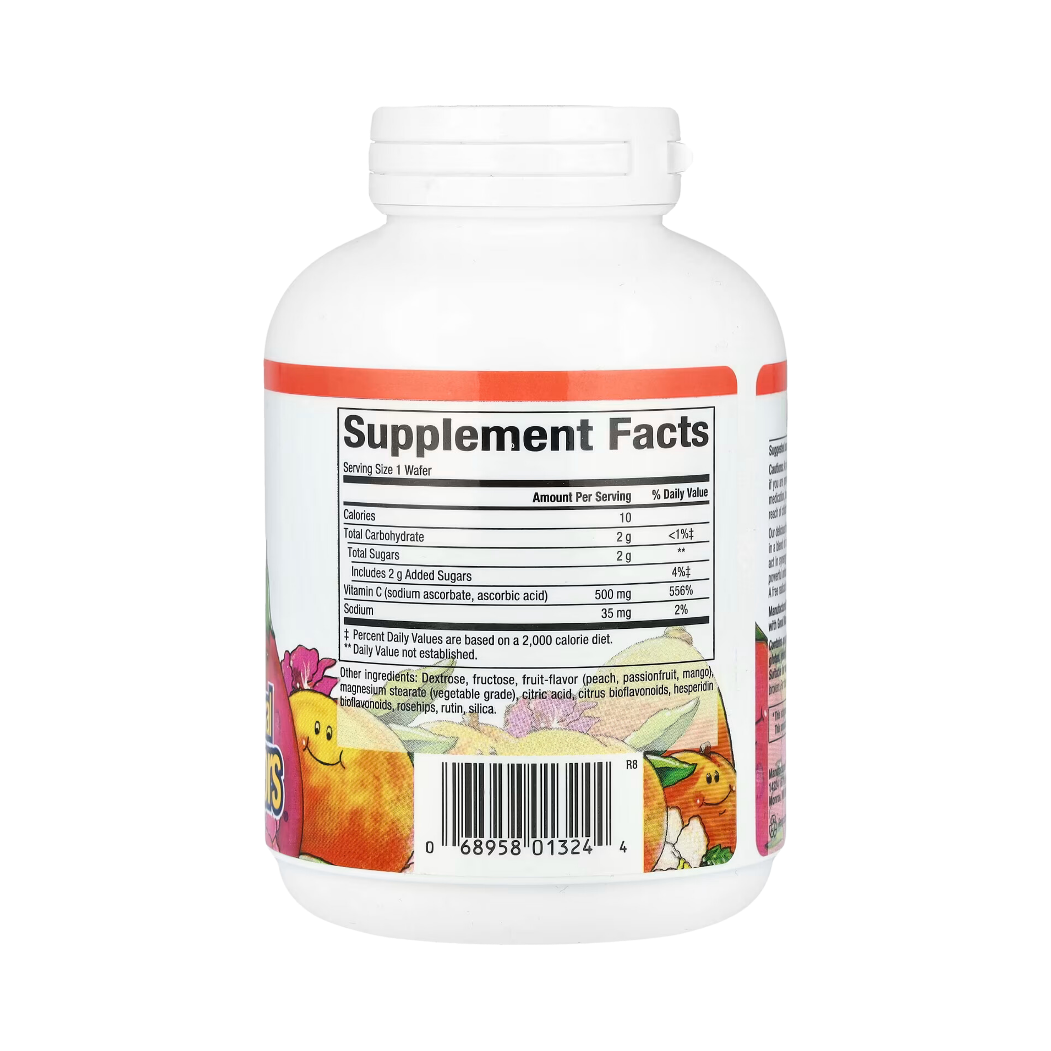 Natural Factors, Fruit-Flavor Chew Vitamin C, Peach, Passionfruit and Mango, 500 Mg, 90 Chewable Wafers