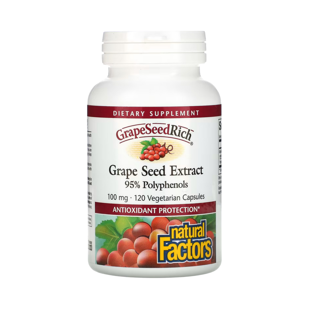 Natural Factors, GrapeSeedRich, Grape Seed Extract, 100 Mg, 120 Vegetarian Capsules