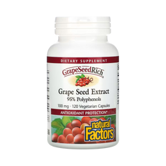 Natural Factors, GrapeSeedRich, Grape Seed Extract, 100 Mg, 120 Vegetarian Capsules