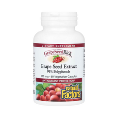 Natural Factors, GrapeSeedRich, Grape Seed Extract, 100 Mg, 60 Vegetarian Capsules