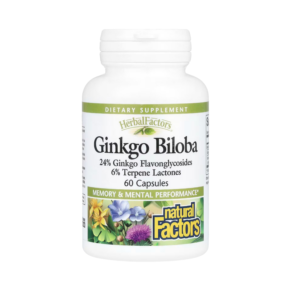 Natural Factors, HerbalFactors, Ginkgo Biloba, 60 Capsules