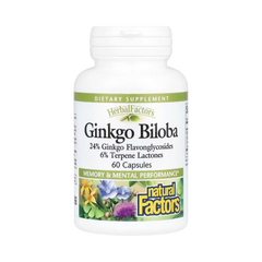 Natural Factors, HerbalFactors, Ginkgo Biloba, 60 Capsules