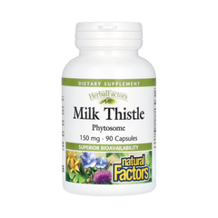 Natural Factors, HerbalFactors, Milk Thistle, 150 Mg, 90 Capsules