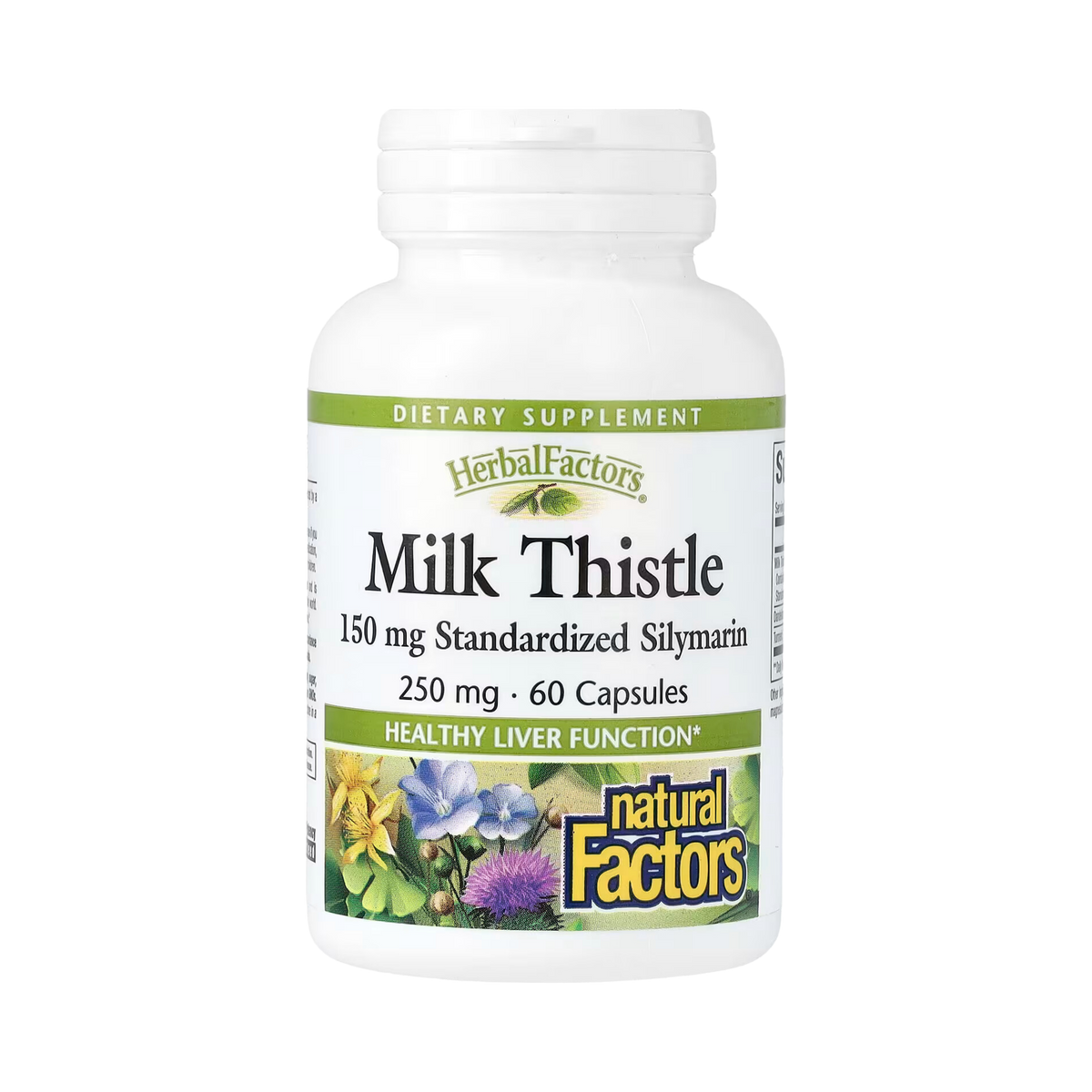 Natural Factors, Herbal Factors, Milk Thistle, 250 Mg, 60 Capsules