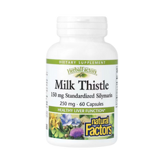 Natural Factors, Herbal Factors, Milk Thistle, 250 Mg, 60 Capsules