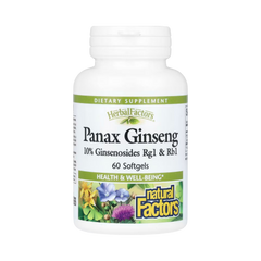 Natural Factors, HerbalFactors, Panax Ginseng, 60 Softgels