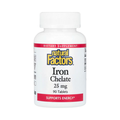 Natural Factors, Iron Chelate, 25 Mg, 90 Tablets