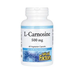 Natural Factors, L-Carnosine, 500 Mg, 60 Vegetarian Capsules