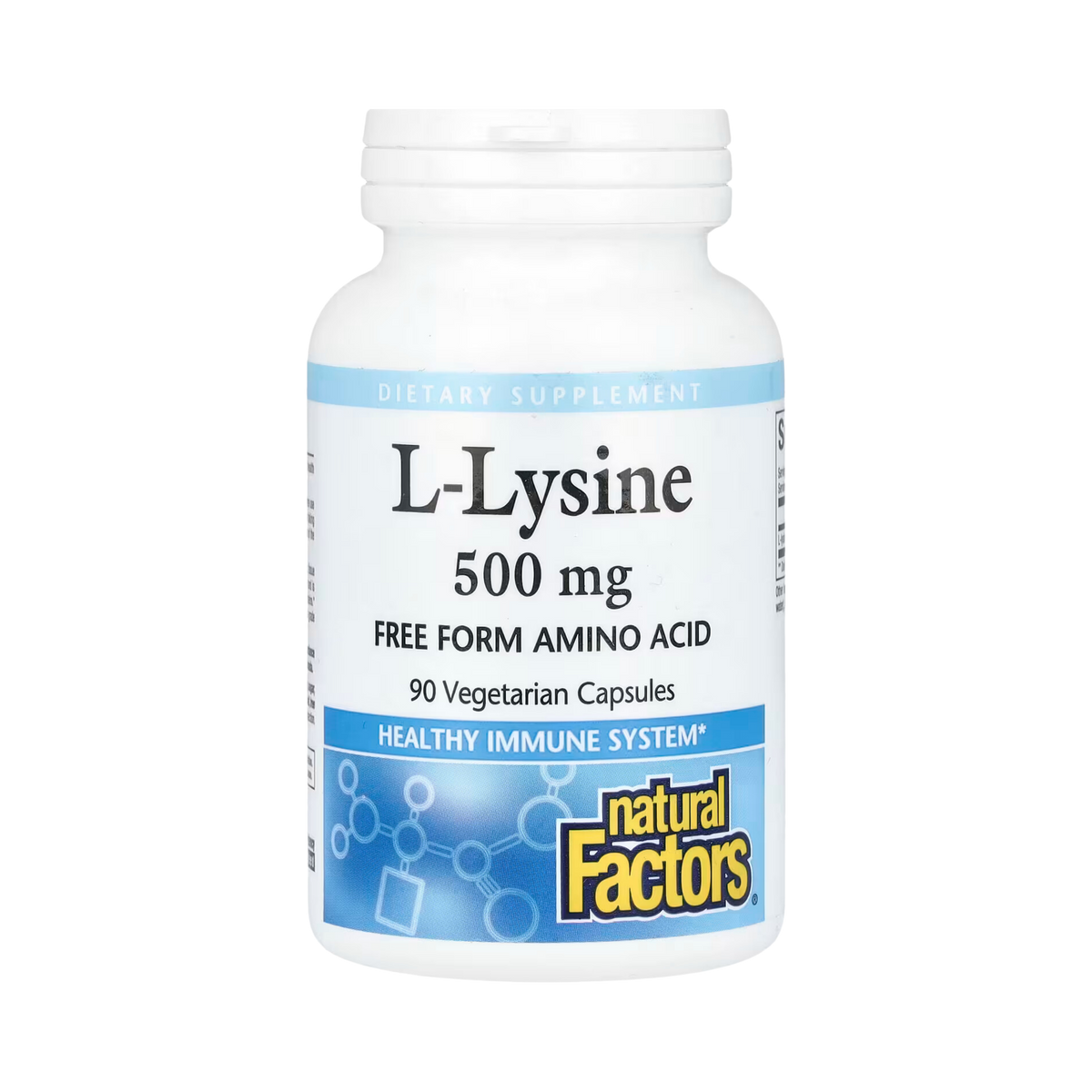 Natural Factors, L-Lysine, 500 Mg, 90 Vegetarian Capsules