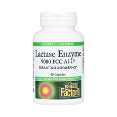 Natural Factors, Lactase Enzyme, 9,000 FCC ALU, 60 Capsules