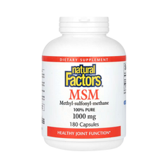 Natural Factors, MSM, Methyl-Sulfonyl-Methane, 1,000 Mg, 180 Capsules