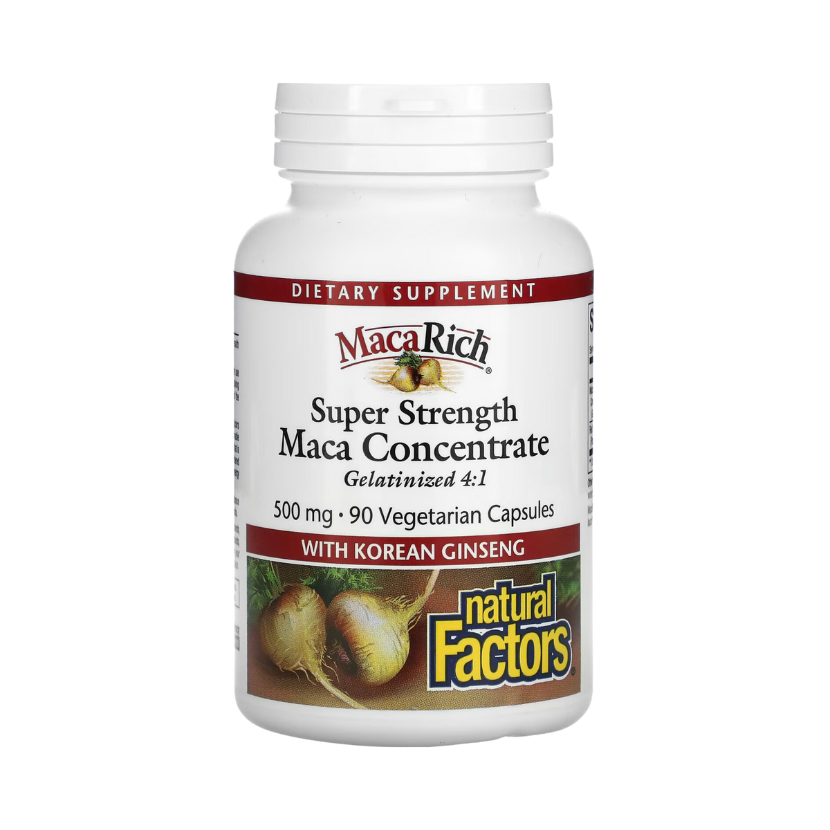 Natural Factors, Maca Rich, Maca Concentrate, Super Strength, 500 Mg, 90 Vegetarian Capsules