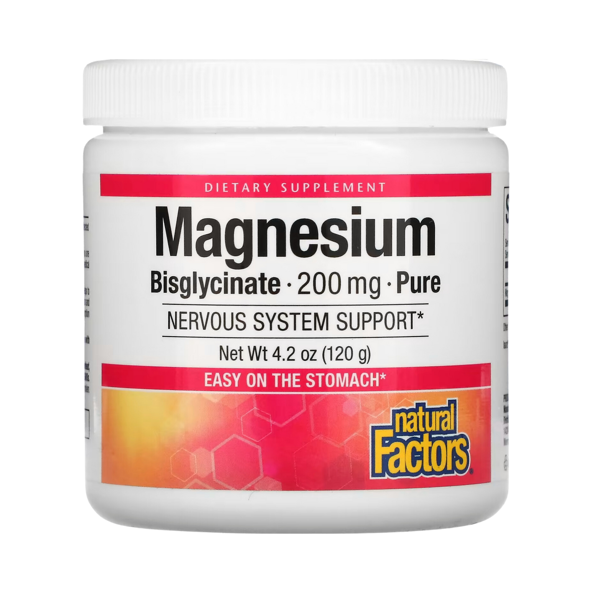 Natural Factors, Magnesium Bisglycinate, Pure, 200 Mg, 4.2 Oz