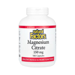 Natural Factors, Magnesium Citrate, 150 Mg, 180 Capsules