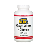 Natural Factors, Magnesium Citrate, 150 Mg, 360 Capsules