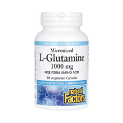 Natural Factors, Micronized L-Glutamine, 1,000 Mg, 90 Vegetarian Capsules